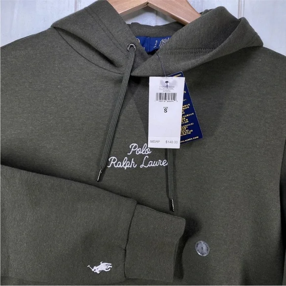 Polo Ralph Lauren Hoodie Mens Small Green Script Logo Pullover NWT Retail: $148 - Picture 6 of 13
